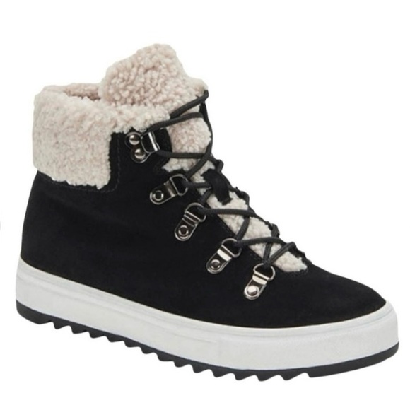 Blondo Shylo Black Suede Waterproof High-Top Lace-Up Sneaker/Booties Women 9 - Picture 11 of 12